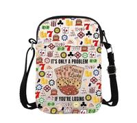 Sac à bandoulière pour les amateurs de jeux d'argent avec inscription « It's Only A Problem If You're Losing », Perdre Cb, 15*21*2cm
