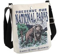 Sac à bandoulière pour les parcs nationaux, le camping, la randonnée, le cadeau de conservation de la faune et la conservation de la faune, Parcs nationaux Cb UE, 8.27 Inches ×6.5 Inches × 0.79 Inches