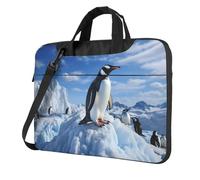 Sac à bandoulière pour ordinateur portable 14" Motif pingouin de montagne enneigée