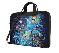 Sac à bandoulière pour ordinateur portable 14" Motif plume de paon
