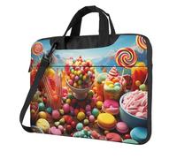 Sac à bandoulière pour ordinateur portable avec bandoulière Candy Poster, Noir/blanc, 13 inch