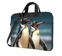 Sac à bandoulière pour ordinateur portable avec bandoulière Motif pingouin, Noir/blanc, 14 inch