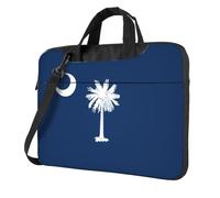 Sac à bandoulière pour ordinateur portable avec drapeau de la Caroline du Sud - Facile à utiliser lors de vos voyages d'affaires, Noir, 14 inch