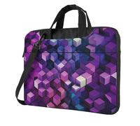 Sac à bandoulière pour ordinateur portable - Cubes de couleur abstraite - Violet, noir, 13 inch