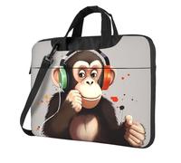 Sac à bandoulière pour ordinateur portable de 13/14"/15,6" Motif paresseux, Music Monkey, 14 inch
