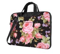 Sac à bandoulière pour ordinateur portable de 13 pouces pour homme et femme, sac à bandoulière étanche rose avec poignée et sangle
