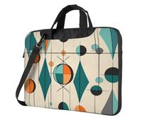 Sac à bandoulière pour ordinateur portable de 13 pouces pour homme et femme, sac à bandoulière imperméable à motif géométrique du milieu du siècle avec poignée et sangle