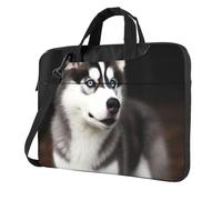 Sac à bandoulière pour ordinateur portable de 13 pouces pour homme et femme, sac à bandoulière imperméable avec poignée et bandoulière pour chien husky mignon