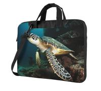Sac à bandoulière pour ordinateur portable de 13 pouces pour homme et femme, sac à bandoulière imperméable avec poignée et motif tortue de mer