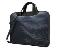 Sac à bandoulière pour ordinateur portable de 14 pouces pour homme et femme, sac à bandoulière étanche avec sangle et poignée pour ordinateur portable Noir profond