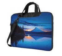 Sac à bandoulière pour ordinateur portable de 14 pouces pour homme et femme, sac à bandoulière étanche avec poignée et sangle pour ordinateur portable, bleu coucher de soleil