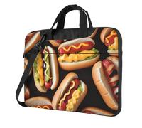 Sac à bandoulière pour ordinateur portable de 14 pouces pour homme et femme, sac à bandoulière étanche, sac à bandoulière pour aliments amusants, hot-dogs avec poignée