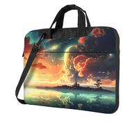 Sac à bandoulière pour ordinateur portable - Étanche - Avec poignée et sangle, Noir/blanc, 13 inch
