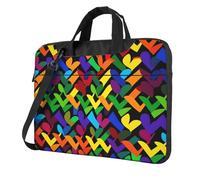 Sac à bandoulière pour ordinateur portable Gay Pride arc-en-ciel avec bandoulière, Noir/blanc, 13 inch