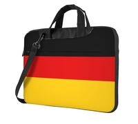 Sac à bandoulière pour ordinateur portable imprimé drapeau allemand facile à utiliser lors de vos voyages d'affaires, Noir/blanc, 15.6 inch