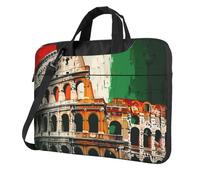 Sac à bandoulière pour ordinateur portable imprimé drapeau italien du Colisée romain, triple couche de protection, résistant aux chocs, sac à bandoulière pour ordinateur portable pour homme et femme
