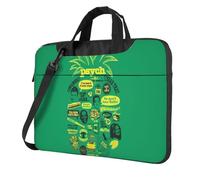 Sac à bandoulière pour ordinateur portable, motif ananas psychique, mallette pour ordinateur portable pour les voyages d'affaires, les navetteurs et la protection de l'ordinateur portable, noir, 14