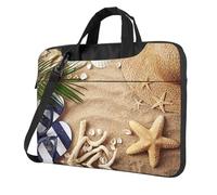 Sac à bandoulière pour ordinateur portable, plage de sable, palmier, mallette pour ordinateur portable pour les voyages d'affaires, les trajets et la protection de l'ordinateur portable, noir, 14 inch