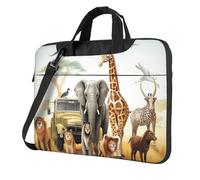 Sac à bandoulière pour ordinateur portable pour homme et femme, sac à bandoulière étanche avec poignée et sangle, Noir/blanc, 13 inch