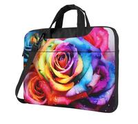 Sac à bandoulière pour ordinateur portable pour homme et femme, sac à bandoulière imperméable, sac à bandoulière pour ordinateur portable avec poignée à sangle, Noir/blanc, 14 inch