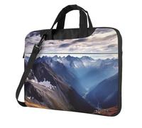 Sac à bandoulière pour ordinateur portable, sacoche imperméable pour homme et femme, sacoche pour ordinateur portable avec poignée et motif panorama des Alpes