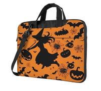 Sac à bandoulière pour ordinateur portable - Sorcière volante d'Halloween - Avec bandoulière, noir, 14 inch