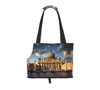 Sac à bandoulière pour petits chiens et chats, shopping et voyage, sac à bandoulière portable imprimé basilique Saint-Pierre,