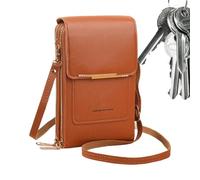 Sac à bandoulière - Pour téléphone portable et clés - En cuir synthétique - Avec compartiment pour cartes - Pour passeport, smartphone, rouge à lèvres, argent, voyage, shopping, femme, mère, amie