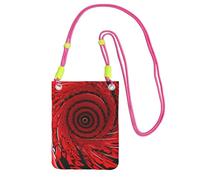 Sac à bandoulière pour téléphone portable imprimé spirale motif vortex rouge résistant à l'eau pour homme et femme accessoire de voyage, Fuchsia, Taille unique