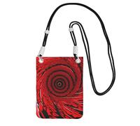 Sac à bandoulière pour téléphone portable imprimé spirale motif vortex rouge résistant à l'eau pour homme et femme accessoire de voyage, Noir , Taille unique