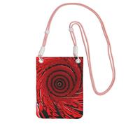 Sac à bandoulière pour téléphone portable imprimé spirale motif vortex rouge résistant à l'eau pour homme et femme accessoire de voyage, rose, Taille unique