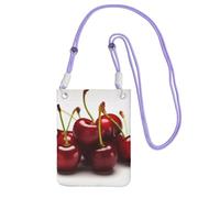 Sac à bandoulière pour téléphone portable - Motif cerises du Chili - Pour homme et femme - Étanche - Mini sac à main pour téléphone portable - Petit sac à bandoulière avec sangle réglable - Pochette