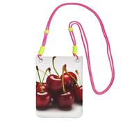 Sac à bandoulière pour téléphone portable - Motif cerises du Chili - Pour homme et femme - Étanche - Mini sac à main pour téléphone portable - Petit sac à bandoulière avec sangle réglable - Pochette
