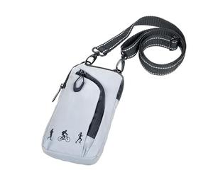 Sac à bandoulière pour téléphone Portable pour Le Sport/Les Loisirs avec 2 Compartiments, très réfléchissant - REFLACTIVE SMARTBAG - pour Smartphones, écouteurs Intra-Auriculaires - Polyester - Gris