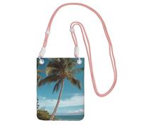 Sac à bandoulière pour téléphone portable, sac à bandoulière motif arbre de noix de coco pour femme et homme, mini sac à main imperméable pour téléphone portable, petit sac à bandoulière avec sangle