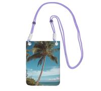 Sac à bandoulière pour téléphone portable, sac à bandoulière motif arbre de noix de coco pour femme et homme, mini sac à main imperméable pour téléphone portable, petit sac à bandoulière avec sangle