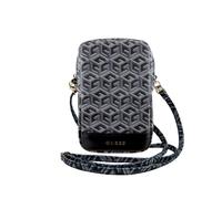 Sac à Bandoulière pour Téléphone Zippé Motif G Cube avec Logo en Métal Noir
