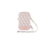Sac à Bandoulière pour Téléphone Zippé Motif G Cube avec Logo en Métal Rose