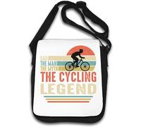 Sac à bandoulière pour vélo Motif Dad The Man The Myth The Cycling Legend Blanc