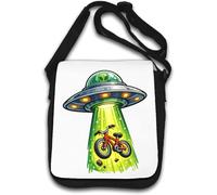 Sac à bandoulière pour vélo Motif vaisseau spatial Alien Blanc