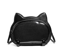 Sac à bandoulière pratique en polyuréthane avec style punk japonais et compartiment d'accès transparent pour voyage, usage quotidien, style japonais