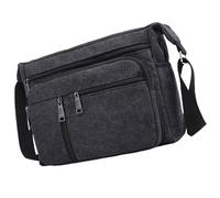 Sac à bandoulière pratique en toile avec sangle réglable - Sac à main spacieux à compartiments multiples pour un usage quotidien, Noir