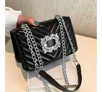 Sac à bandoulière premium pour femmes avec chaîne sous les bras, nouveau sac à épaule polyvalent et de style influenceur pouvant contenir un téléphone et un portefeuille Polyuréthane
