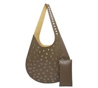 Sac à bandoulière punk pour femme - Sac à bandoulière avec rivets rétro | Sac fourre-tout creux à la mode pour la vie quotidienne, les déplacements quotidiens et les voyages, sac à bandoulière, marron