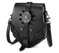 Sac à bandoulière punk punk pour femme, motif mauvais yeux, sac à bandoulière en cuir, sacoche pour festivals de musique et styles de rue, sac à bandoulière pour usage quotidien