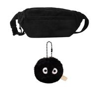 Sac à bandoulière QFEHTHSK, Noir, Waist Pack, Velours Côtelé, Polyester, 1 Unité, Boucle, Non Résistant à l'Eau