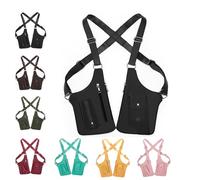 Sac à bandoulière réglable en cuir de qualité supérieure, armure d'épaule en cuir, portefeuille avec sangle cachée sous les bras, sac de voyage antivol, multi-poches, étanche (Black)