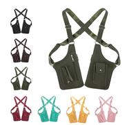 Sac à bandoulière réglable en cuir de qualité supérieure, armure d'épaule en cuir, portefeuille avec sangle cachée sous les bras, sac de voyage antivol, multi-poches, étanche (Green)