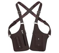 Sac à bandoulière réglable en cuir de qualité supérieure - Portefeuille sous-bras caché - Porte-monnaie multi-poches anti-vol pour hommes et femmes, marron