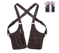 Sac à bandoulière réglable en cuir de qualité supérieure pour homme et femme, accessoires cachés réglables anti-pickpocket étanches, marron, 27.5 x 15.5 cm / 10.8 x 6.1 inches